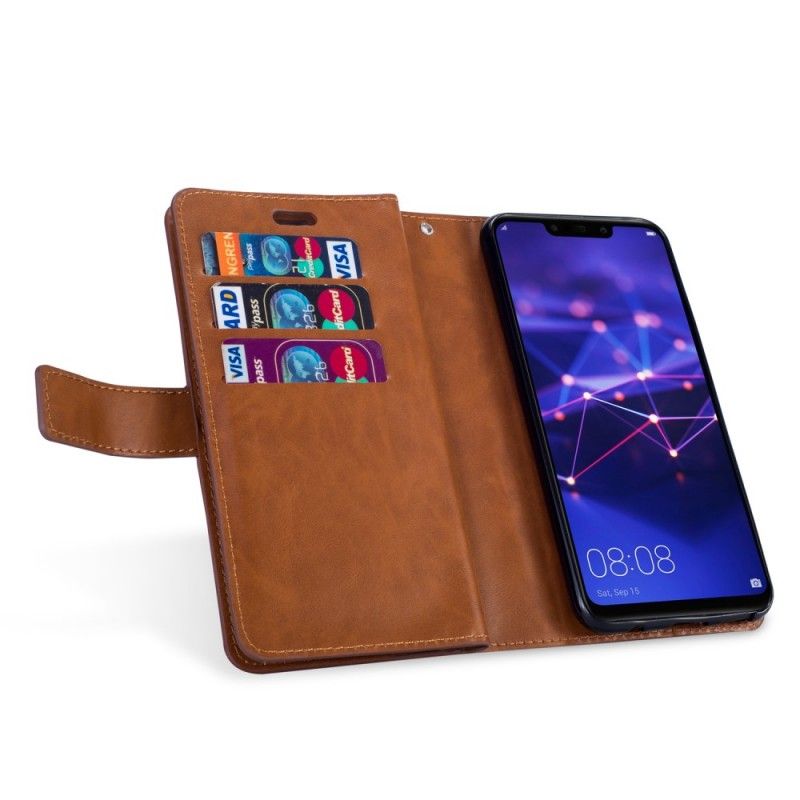Fodral för Huawei Mate 20 Lite Svart Myntväska Med Rem