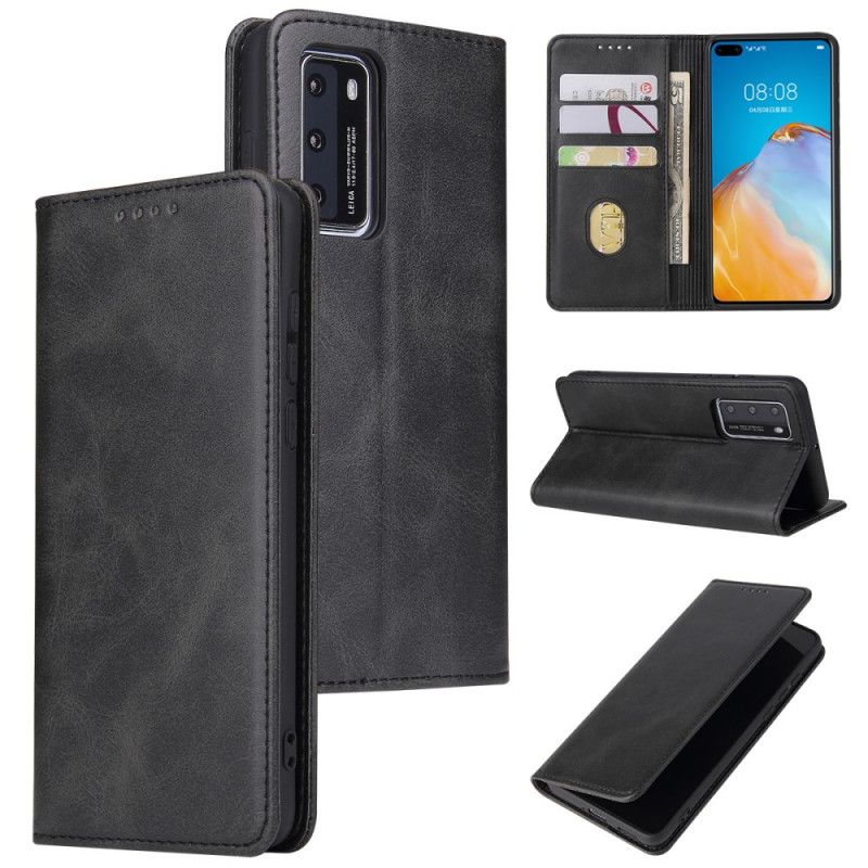 Folio-fodral Huawei P40 Svart Affärsstil Plus Lädereffekt