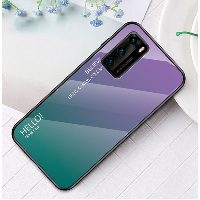 Skal Huawei P40 Magenta Hej Härdat Glas