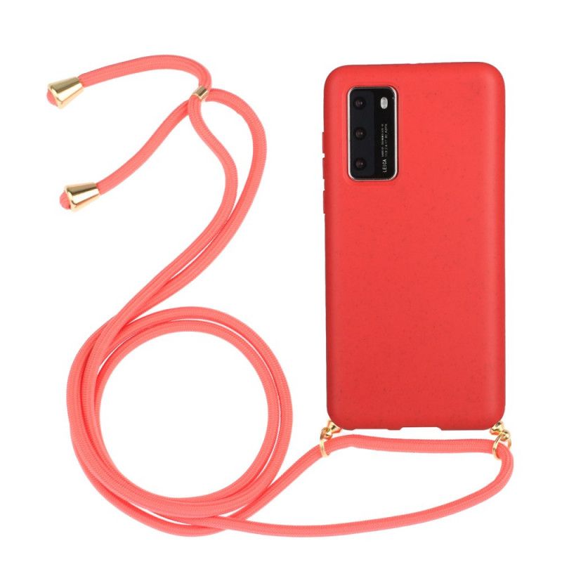 Skal Huawei P40 Svart Silikon Med Färgad Sladd