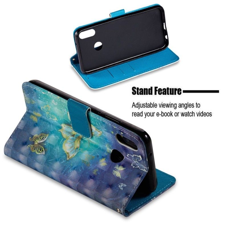 Fodral Huawei P20 Lite 3D Gyllene Fjärilar