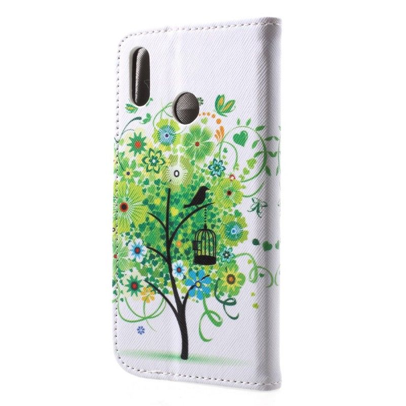 Läderfodral Huawei P20 Lite Mobilskal Blommande Träd
