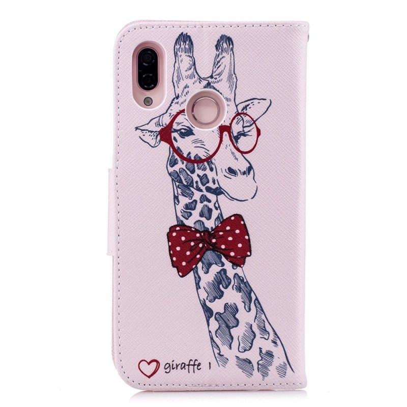 Läderfodral Huawei P20 Lite Mobilskal Nördgiraff