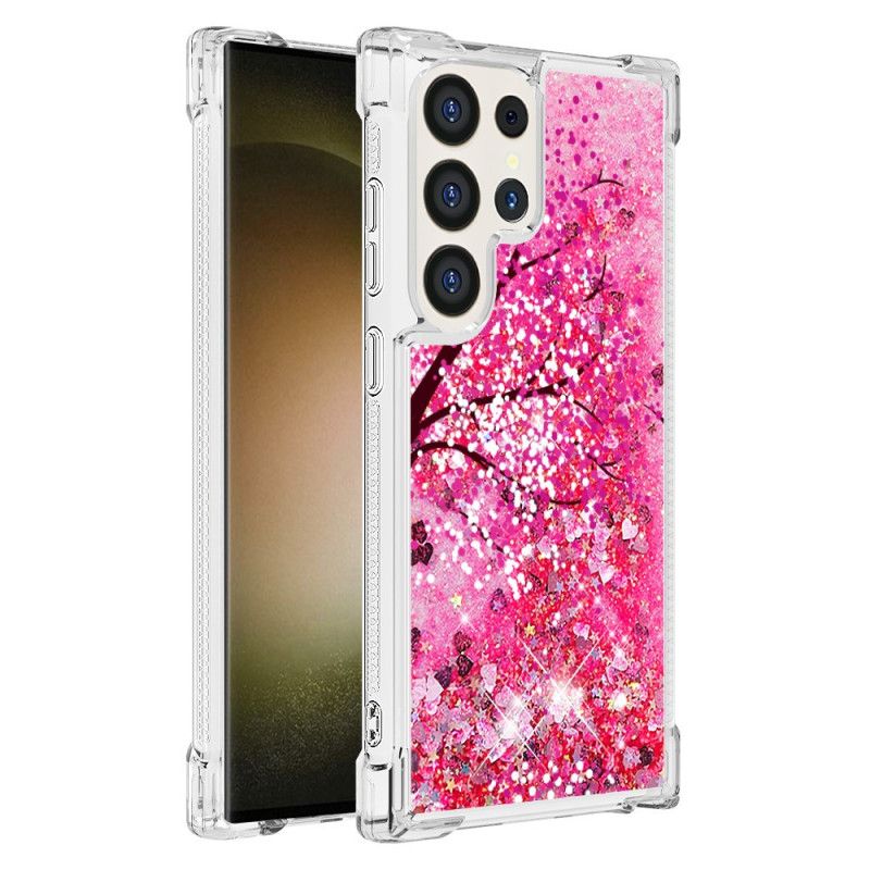 Skal Samsung Galaxy S24 Ultra 5g Körsbärsblommiga Paljetter