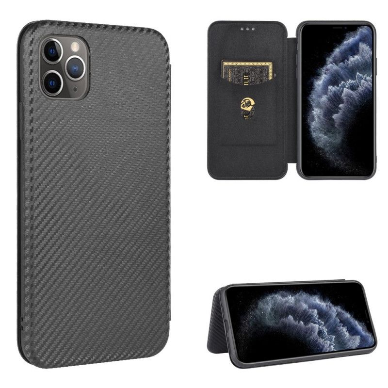 Folio-fodral iPhone 12 Pro Max Svart Mobilskal Kolfiber