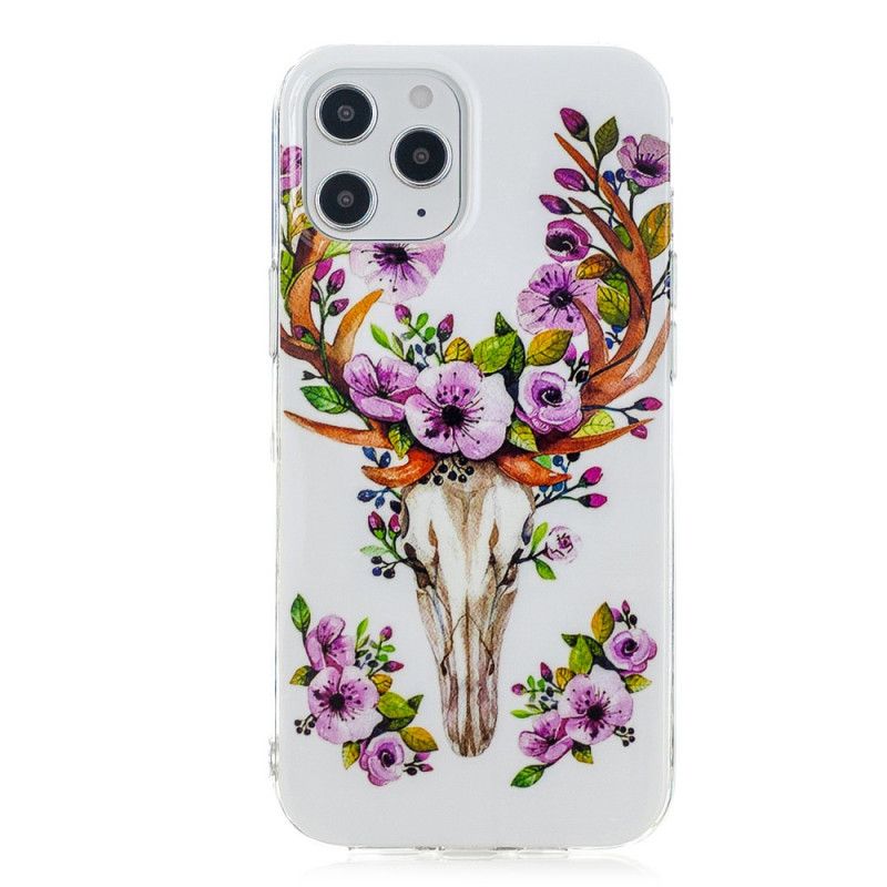 Skal för iPhone 12 Pro Max Fluorescerande Blommig Älg