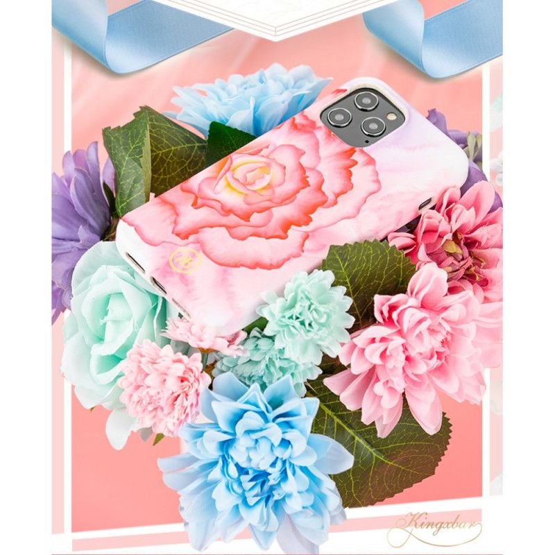 Skal för iPhone 12 Pro Max Rosa Blommig Lyxig Kingxbar