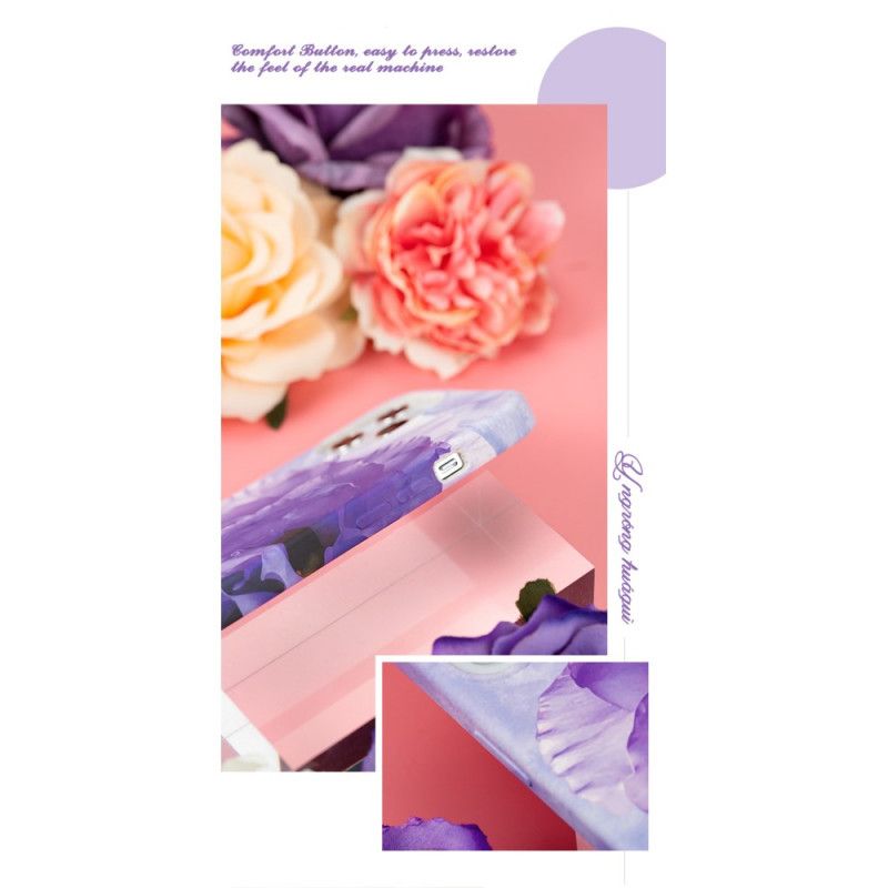 Skal för iPhone 12 Pro Max Rosa Blommig Lyxig Kingxbar