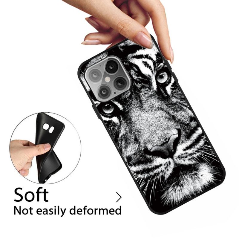 Skal för iPhone 12 Pro Max Svartvit Tiger