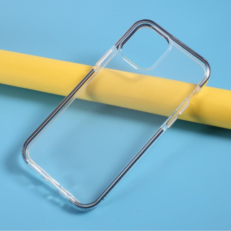 Skal iPhone 12 Pro Max Svart Genomskinliga Färgade Kanter