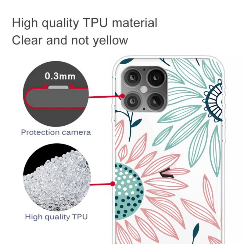Skal iPhone 12 Pro Max Transparent En Blomma