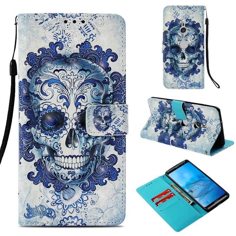 Fodral Sony Xperia XZ3 3D Blå Skalle