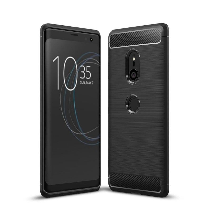 Skal för Sony Xperia XZ3 Svart Borstad Kolfiber