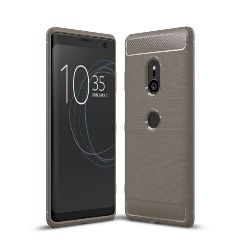 Skal för Sony Xperia XZ3 Svart Borstad Kolfiber