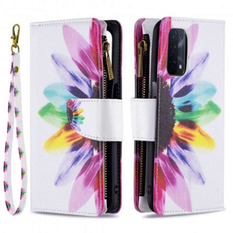 Fodral Oppo A54 5g / A74 5g Flower Zippad Pocket