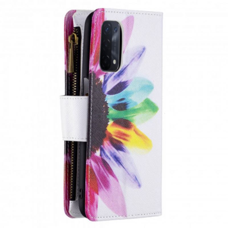 Fodral Oppo A54 5g / A74 5g Flower Zippad Pocket