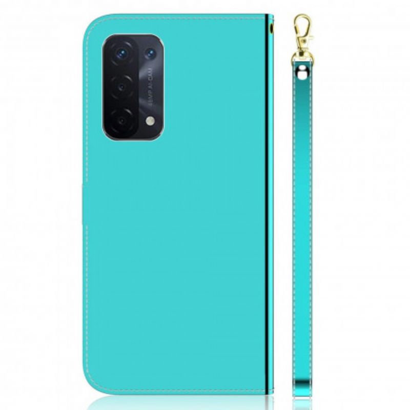 Fodral Oppo A54 5g / A74 5g Spegelskydd I Konstläder