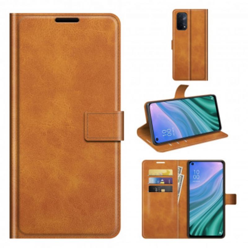 Läderfodral Oppo A54 5g / A74 5g Telefonfodral Klassisk Retroläderstil