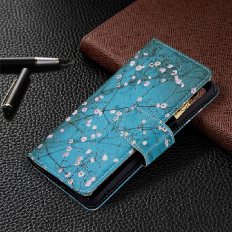 Läderfodral Oppo A54 5g / A74 5g Telefonfodral Trädficka Med Dragkedja