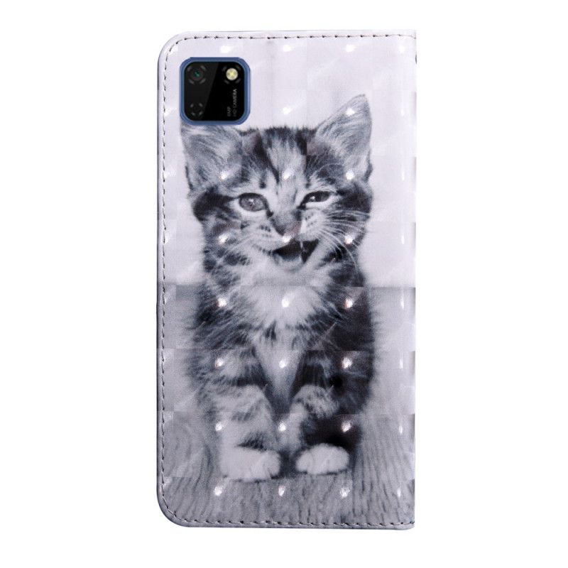 Fodral för Huawei Y5p Svartvit Katt