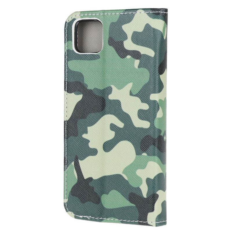 Läderfodral Huawei Y5p Mobilskal Militär Kamouflage