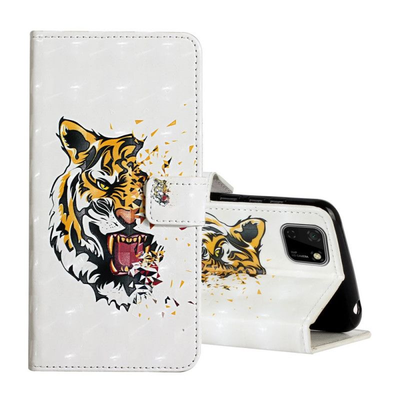 Läderskal Huawei Y5p Magisk Grym Tiger
