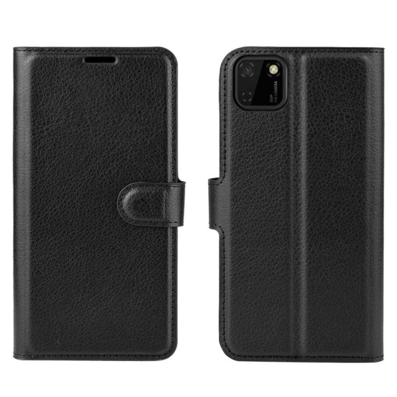 Läderskal Huawei Y5p Svart Klassisk