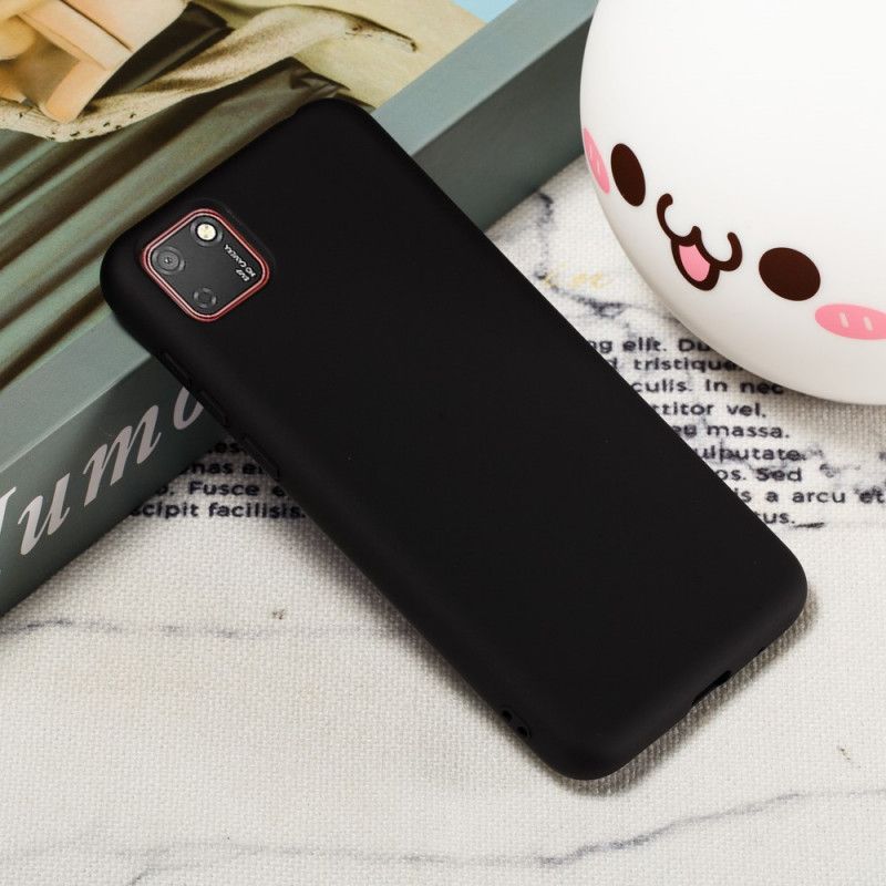 Skal för Huawei Y5p Svart Flytande Silikon Med Rem