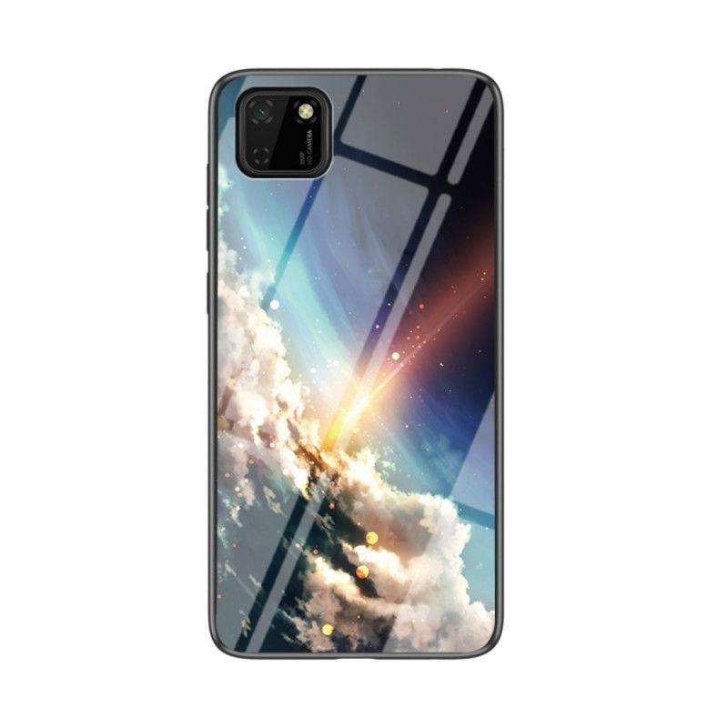 Skal Huawei Y5p Svart Premiumfärger Härdat Glas