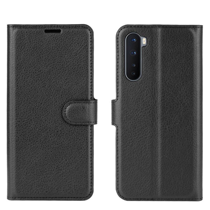 Fodral för OnePlus Nord Svart Klassisk Litchieffekt