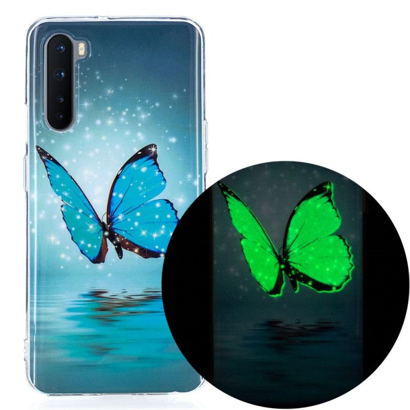 Skal för OnePlus Nord Fluorescerande Blå Fjäril