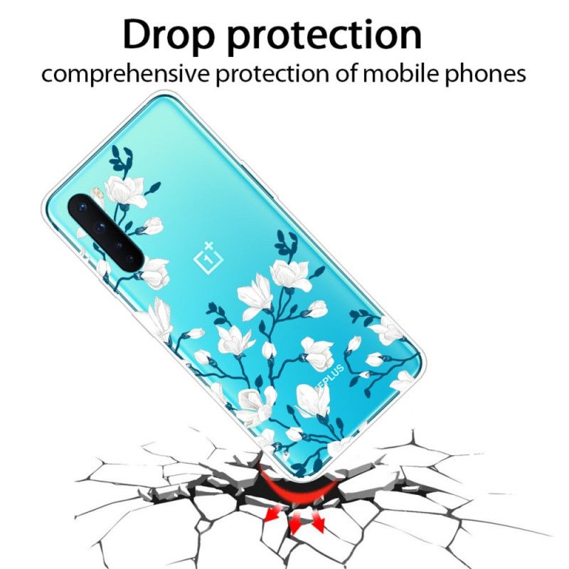 Skal för OnePlus Nord Vita Blommor