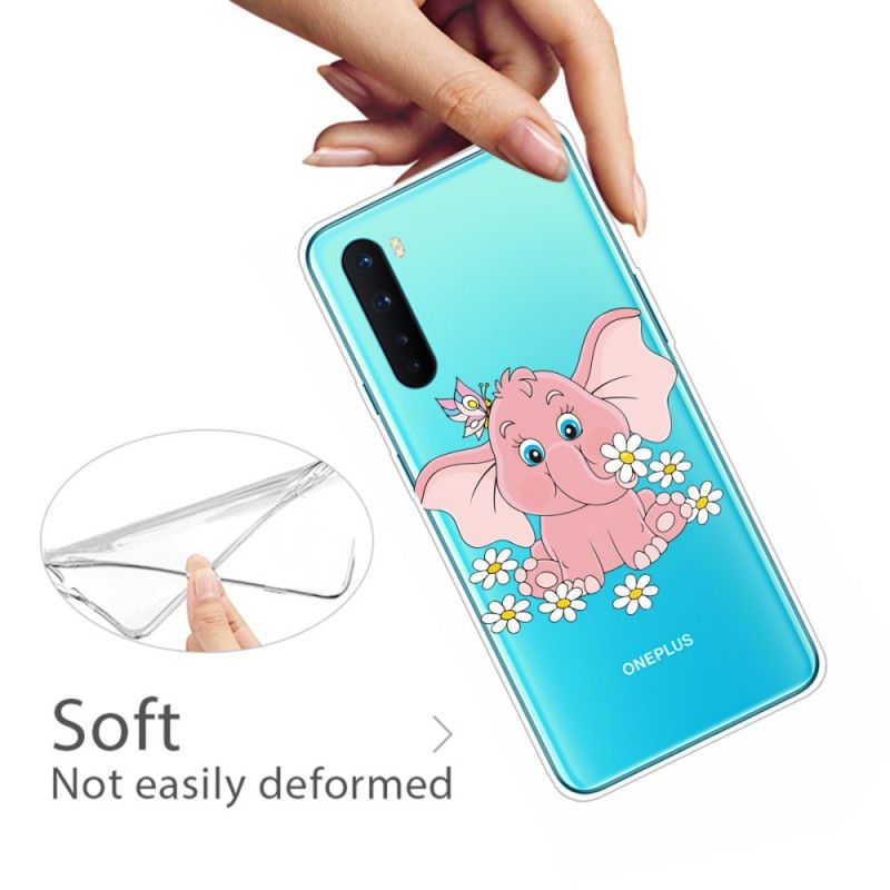 Skal OnePlus Nord Transparent Rosa Elefant