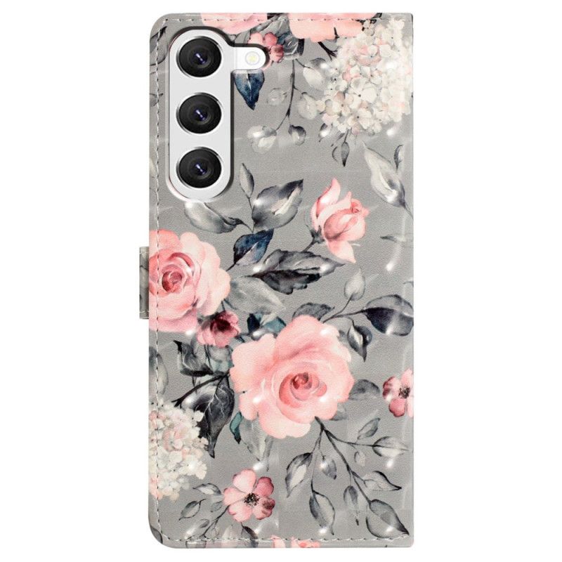 Skyddsfodral Samsung Galaxy S24 Plus 5g Blommor Med Rem