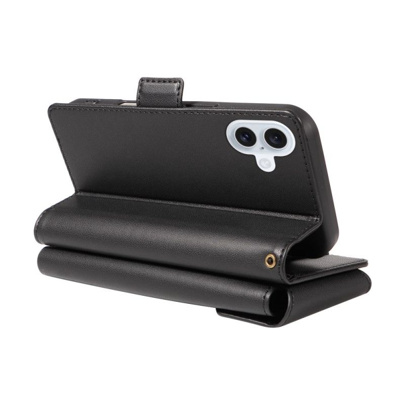 Läderskal Fodral iPhone 17 Flera Kortfack Och Handledsrem