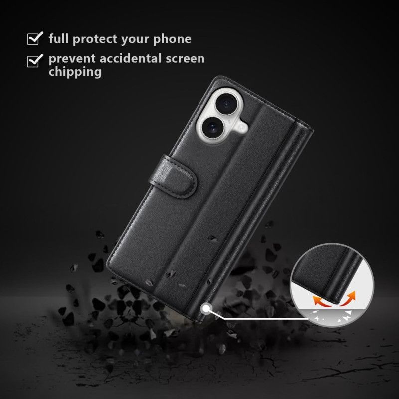 Läderskal Fodral iPhone 17 Plånbok I Äkta Läder