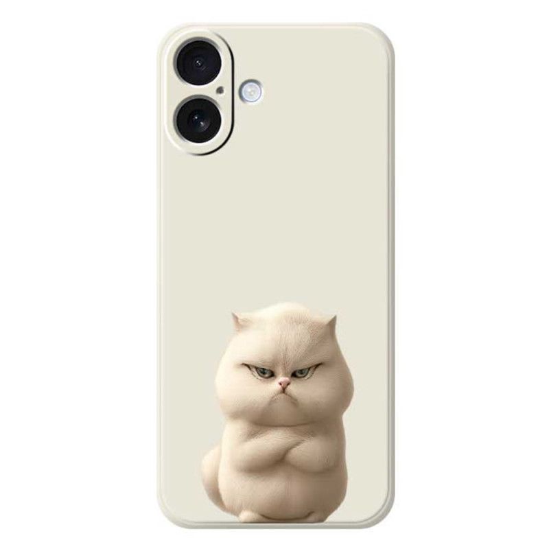 Skal iPhone 17 Flytande Silikon Angry Cat