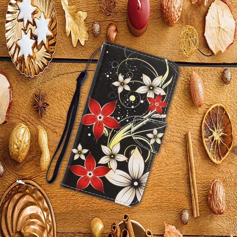 Fodral för Samsung Galaxy S20 Färgglada Blommor Med Rem