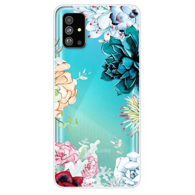 Skal Samsung Galaxy S20 Mobilskal Genomskinliga Akvarellblommor