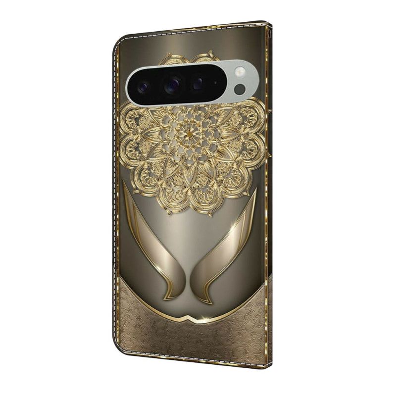 Fodral Google Pixel 10 Pro Xl Guldfärgat Blommönster