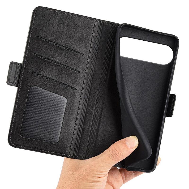 Läderfodral Google Pixel 10 Pro Xl Telefonfodral Dubbelspänne