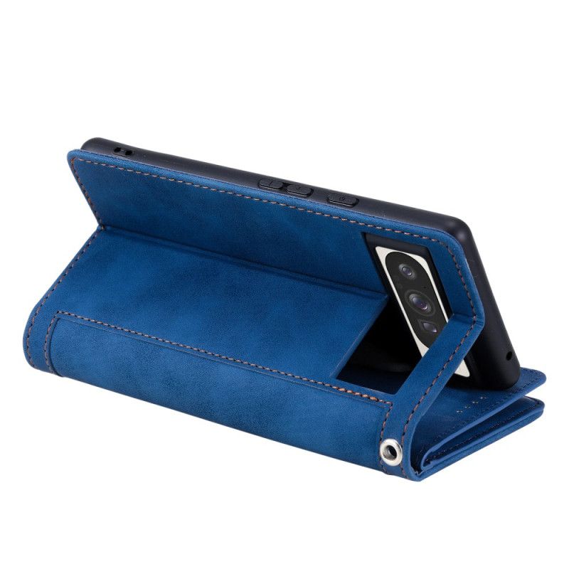 Läderskal Fodral Google Pixel 10 Pro Xl 9 Korthållare Och Plånbok Med Dragkedja