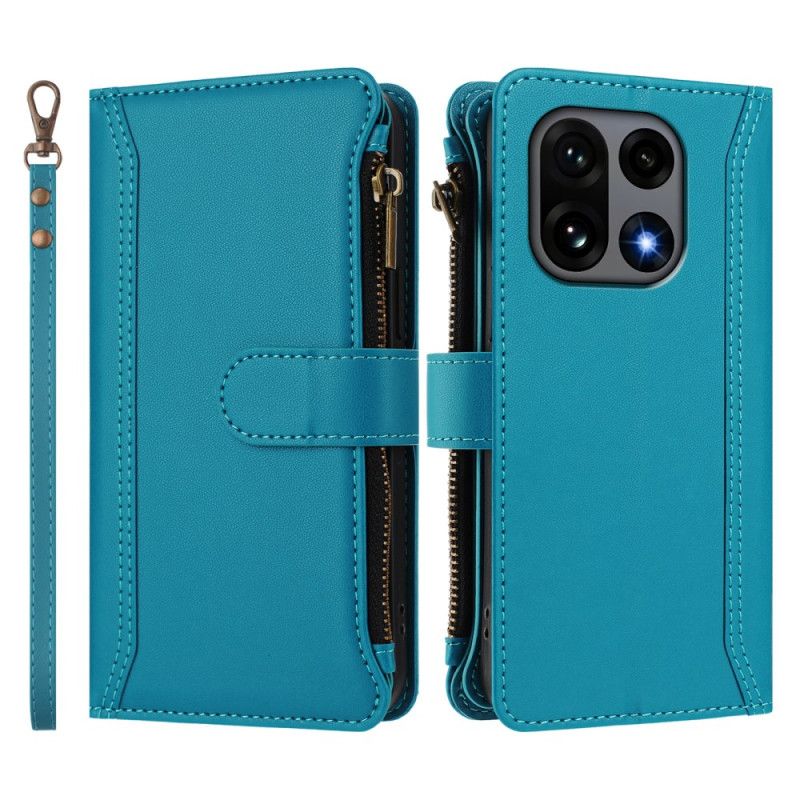 Fodral Oneplus 15 Plånbok Med 9 Kortfack Och Rem