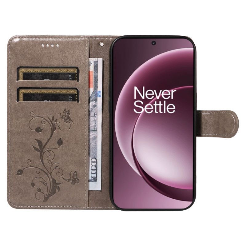 Läderfodral Oneplus 15 Telefonfodral Blommönster