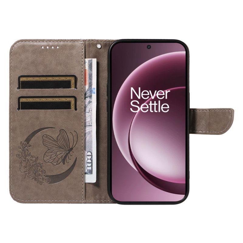 Läderfodral Oneplus 15 Telefonfodral Grafisk Fjäril
