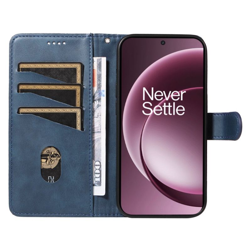 Läderfodral Oneplus 15 Telefonfodral T-designlinjer