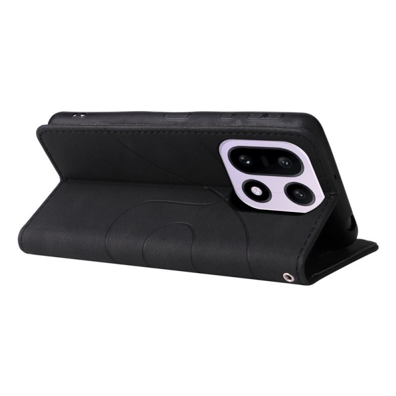 Läderfodral Oneplus 15 Telefonfodral Tvåfärgad Krusning