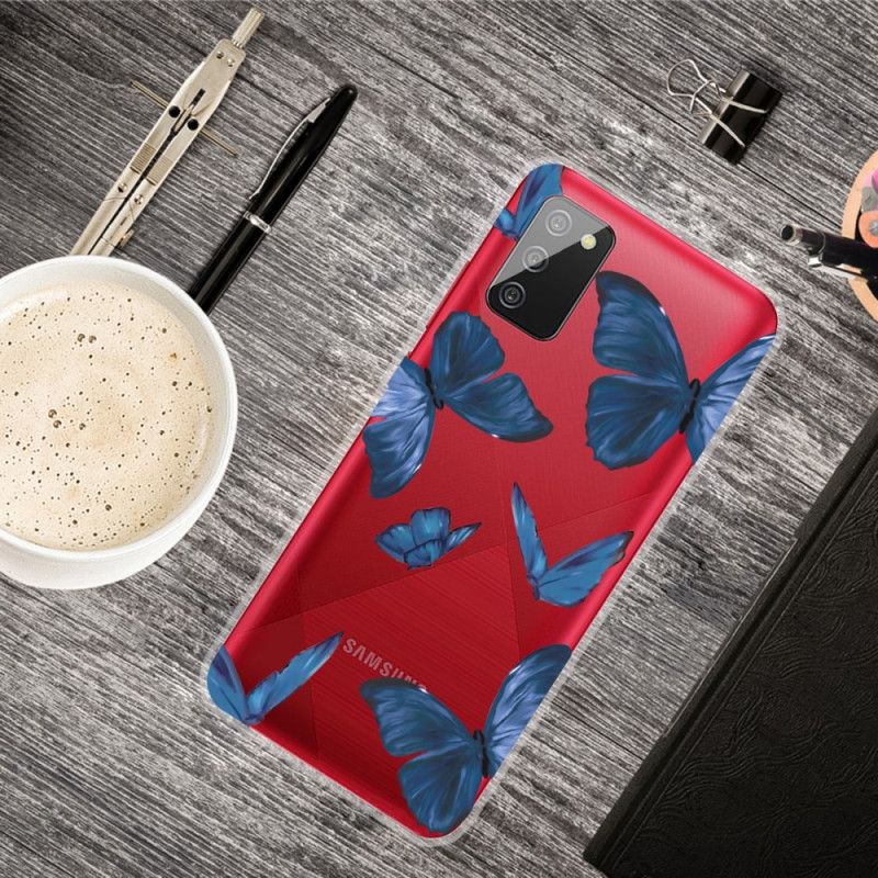 Skal för Samsung Galaxy A02s Rosa Vilda Fjärilar