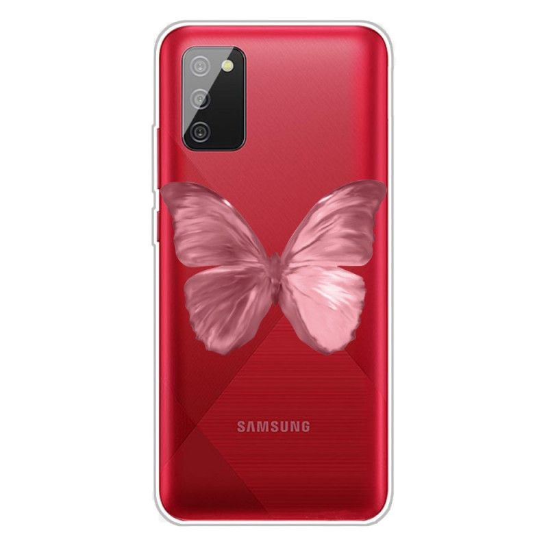 Skal för Samsung Galaxy A02s Rosa Vilda Fjärilar