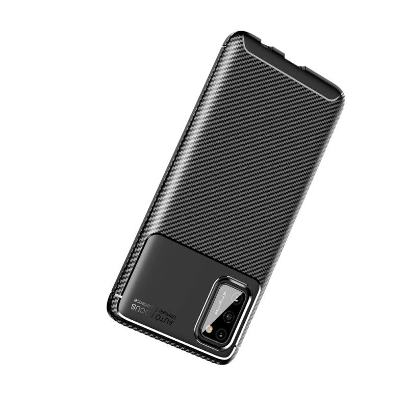 Skal för Samsung Galaxy A02s Svart Flexibel Kolfiberstruktur